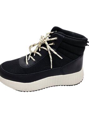 Universal Thread Womens Black HighTop Sneakers Boots 9 Canvas Upper Sole Lace-Up